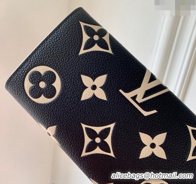 Top Quality Louis Vuitton Sarah Wallet in Bicolor Monogram Empreinte Leather M81049 Navy Blue /Cream White 2024