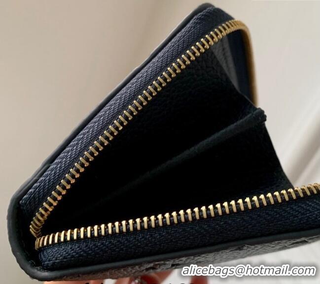 Cheapest Louis Vuitton Zippy Coin Purse Wallet in Navy Blue Monogram Empreinte Calf Leather M60574 2024