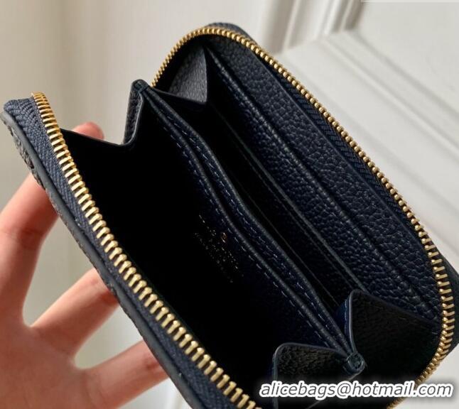 Cheapest Louis Vuitton Zippy Coin Purse Wallet in Navy Blue Monogram Empreinte Calf Leather M60574 2024