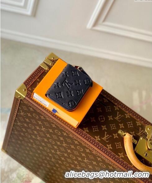 Cheapest Louis Vuitton Zippy Coin Purse Wallet in Navy Blue Monogram Empreinte Calf Leather M60574 2024