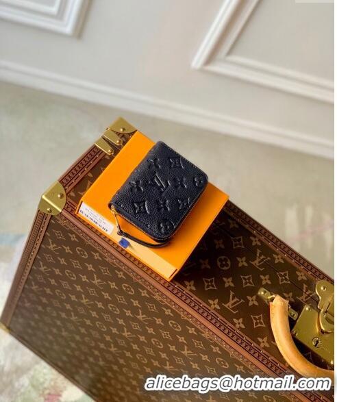 Cheapest Louis Vuitton Zippy Coin Purse Wallet in Navy Blue Monogram Empreinte Calf Leather M60574 2024