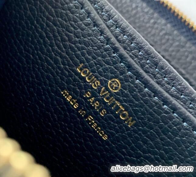 Cheapest Louis Vuitton Zippy Coin Purse Wallet in Navy Blue Monogram Empreinte Calf Leather M60574 2024