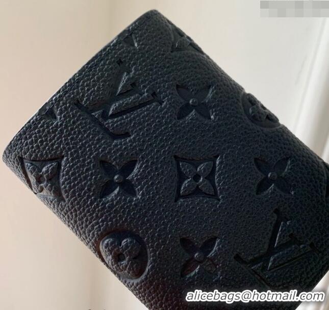 Pretty Style Louis Vuitton Victorine Wallet in Navy Blue Monogram Empreinte Leather M83590 2024