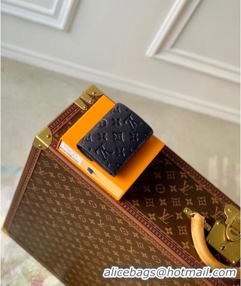 Pretty Style Louis Vuitton Victorine Wallet in Navy Blue Monogram Empreinte Leather M83590 2024