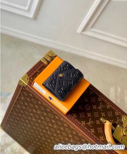 Pretty Style Louis Vuitton Victorine Wallet in Navy Blue Monogram Empreinte Leather M83590 2024