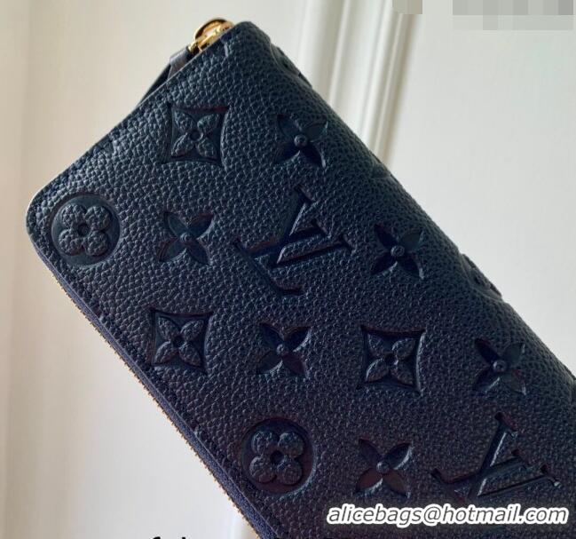 Best Price Louis Vuitton Clémence Wallet in Monogram Empreinte Leather M83594 Navy Blue 2024