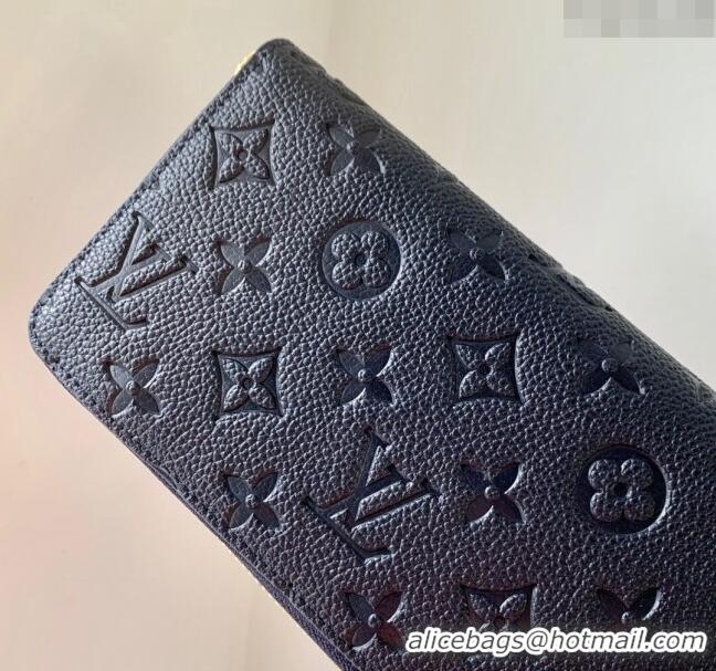 Super Quality Louis Vuitton Zippy Wallet Wallet bag in Monogram Empreinte Leather M61864 Navy Blue 2024