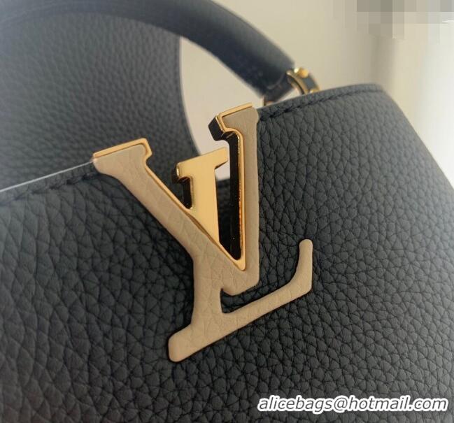 Grade Quality Louis Vuitton Capucines Mini Bag in Black Taurillon Leather with Lovelock Chain M23951 2024