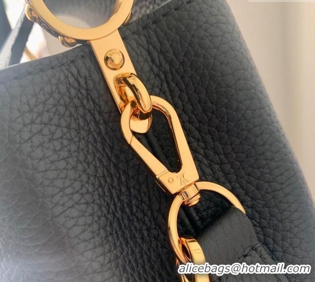 Grade Quality Louis Vuitton Capucines Mini Bag in Black Taurillon Leather with Lovelock Chain M23951 2024