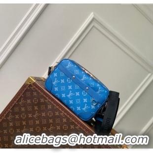 Good Product Louis Vuitton Alpha Messenger bag in Leather and Monogram Canvas M31016 Agave Blue 2024