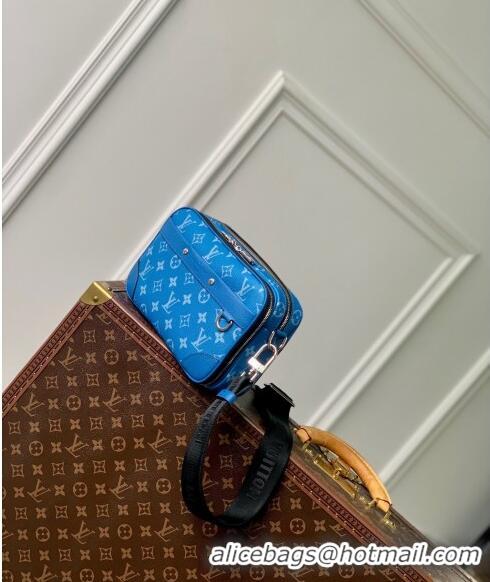 Good Product Louis Vuitton Alpha Messenger bag in Leather and Monogram Canvas M31016 Agave Blue 2024