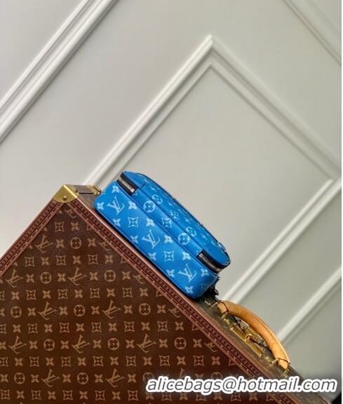 Good Product Louis Vuitton Alpha Messenger bag in Leather and Monogram Canvas M31016 Agave Blue 2024