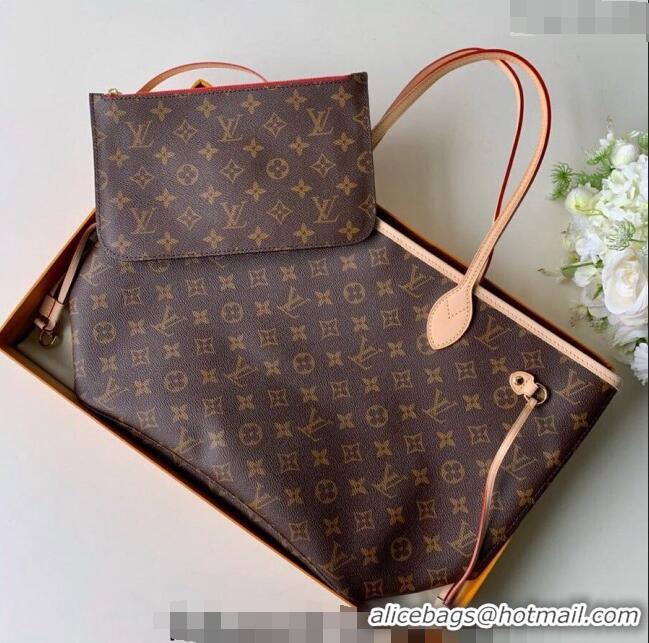 Promotional Louis Vuitton Classic Neverfull MM Tote Bag M41177 Monogram Canvas/Red/Nude 2024