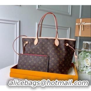 Super Quality Louis Vuitton Classic Neverfull MM Tote Bag M41178 Monogram Canvas/Fuchsia Pink 2024