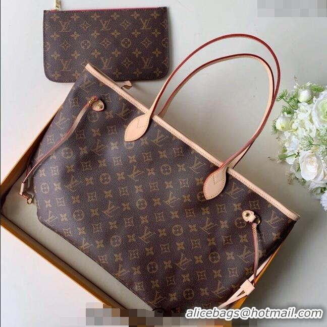 Super Quality Louis Vuitton Classic Neverfull MM Tote Bag M41178 Monogram Canvas/Fuchsia Pink 2024