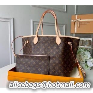 Shop Best Louis Vuitton Classic Neverfull MM Tote Bag M50366 Monogram Canvas/Light Pink 2024