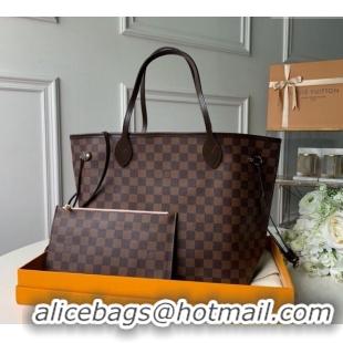 Buy Cheap Louis Vuitton Classic Neverfull MM Tote Bag N41603 Damier Ebene Canvas/Light Pink 2024