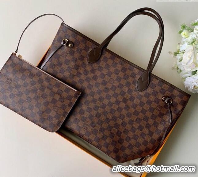 Buy Cheap Louis Vuitton Classic Neverfull MM Tote Bag N41603 Damier Ebene Canvas/Light Pink 2024