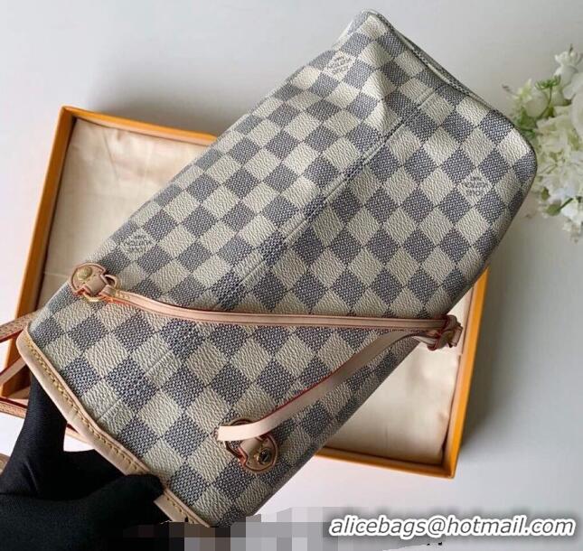 Trendy Design Louis Vuitton Classic Neverfull MM Tote Bag N41361 Damier Azur Canvas/White 2024