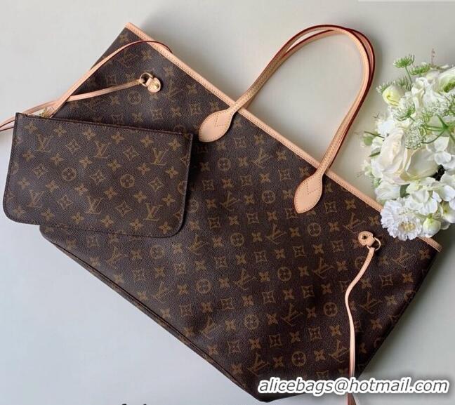 Low Cost Louis Vuitton Classic Neverfull GM Tote Bag M40990 Monogram Canvas/Beige 2024