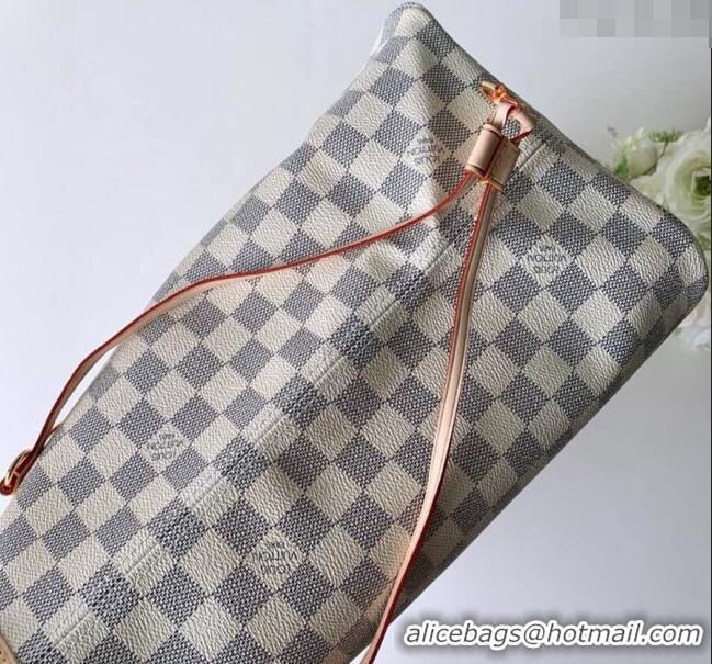 Discount Louis Vuitton Classic Neverfull GM Tote Bag N41360 Damier Azur Canvas/White 2024