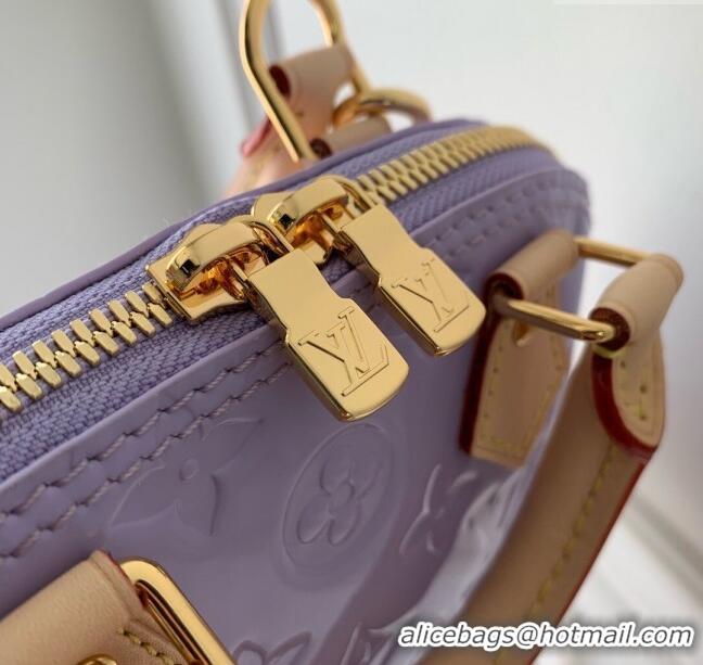 Top Grade Louis Vuitton Nano Alma Bag in Glossy Lilac Purple Monogram Vernis Leather M82974 2024