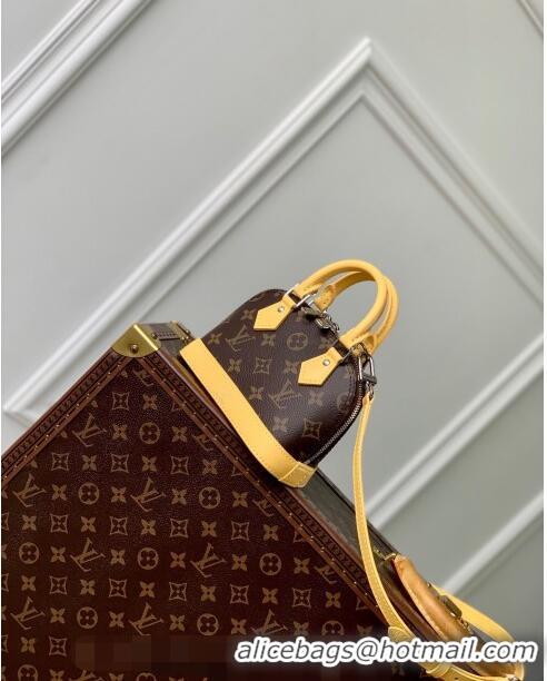 Pretty Style Louis Vuitton Nano Alma Bag in Monogram Macassar Canvas M82717 Yellow 2024