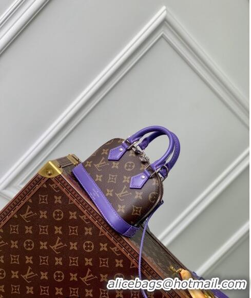 Grade Quality Louis Vuitton Nano Alma Bag in Monogram Macassar Canvas M82717 Purple 2024