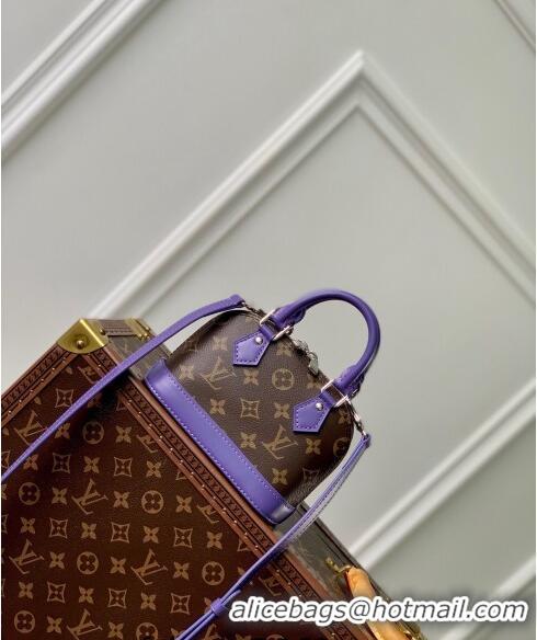 Grade Quality Louis Vuitton Nano Alma Bag in Monogram Macassar Canvas M82717 Purple 2024