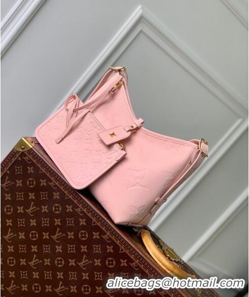 Well Crafted Louis Vuitton CarryAll PM Hobo Bag in Opale Pink Monogram Leather M46288 2024