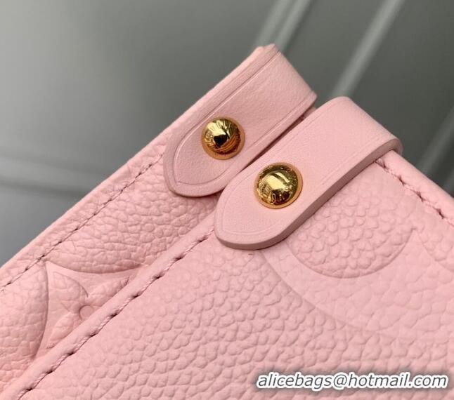 Top Design Louis Vuitton Onthego PM Tote Bag in Opal Pink Monogram Empreinte Leather M47135 2024