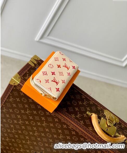 Affordable Price Louis Vuitton Zippy Wallet in Sunrise Aquarelle Monogram Empreinte Leather M83505 Cream White 2024