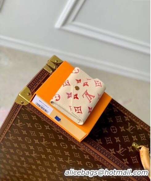 Famous Brand Louis Vuitton Victorine Wallet in Sunrise Aquarelle Monogram Empreinte Leather M83507 Cream White 2024