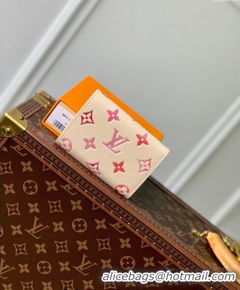 Famous Brand Louis Vuitton Victorine Wallet in Sunrise Aquarelle Monogram Empreinte Leather M83507 Cream White 2024