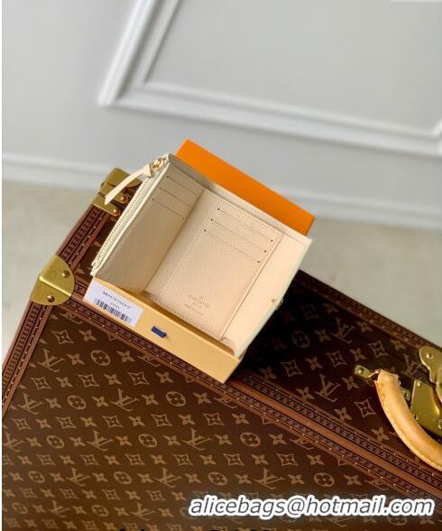 Famous Brand Louis Vuitton Victorine Wallet in Sunrise Aquarelle Monogram Empreinte Leather M83507 Cream White 2024