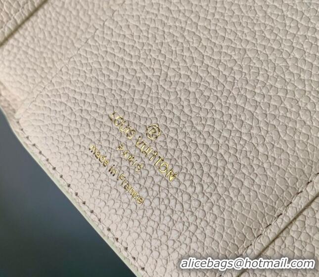 Famous Brand Louis Vuitton Victorine Wallet in Sunrise Aquarelle Monogram Empreinte Leather M83507 Cream White 2024