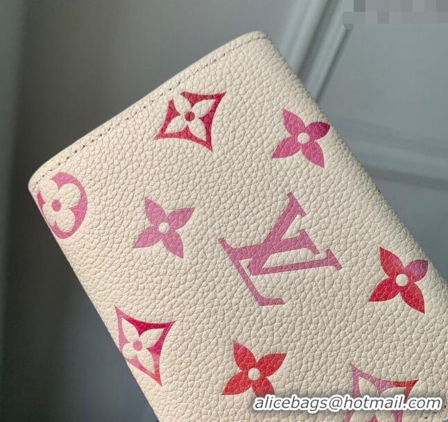 Famous Brand Louis Vuitton Victorine Wallet in Sunrise Aquarelle Monogram Empreinte Leather M83507 Cream White 2024