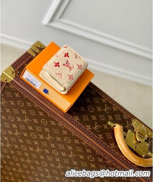 New Fashion Louis Vuitton Cléa Wallet in Sunrise Aquarelle Monogram Empreinte Leather M83481 Cream White 2024