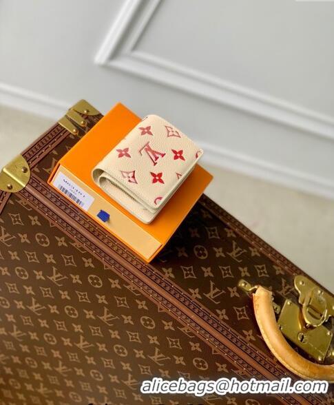 New Fashion Louis Vuitton Cléa Wallet in Sunrise Aquarelle Monogram Empreinte Leather M83481 Cream White 2024