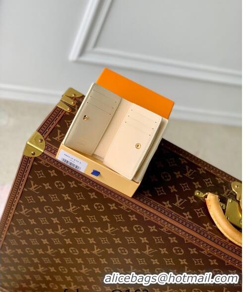 New Fashion Louis Vuitton Cléa Wallet in Sunrise Aquarelle Monogram Empreinte Leather M83481 Cream White 2024