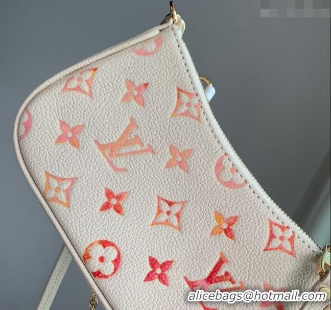 Best Design Louis Vuitton Easy Pouch On Strap Mini bag in Sunrise Aquarelle Monogram Empreinte Leather M83448 Cream Whit