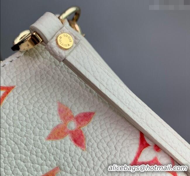 Best Design Louis Vuitton Easy Pouch On Strap Mini bag in Sunrise Aquarelle Monogram Empreinte Leather M83448 Cream Whit