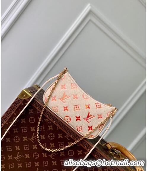 Best Design Louis Vuitton Easy Pouch On Strap Mini bag in Sunrise Aquarelle Monogram Empreinte Leather M83448 Cream Whit