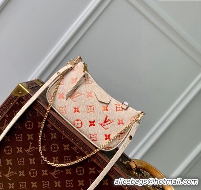 Best Design Louis Vuitton Easy Pouch On Strap Mini bag in Sunrise Aquarelle Monogram Empreinte Leather M83448 Cream Whit