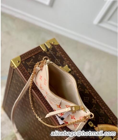 Best Design Louis Vuitton Easy Pouch On Strap Mini bag in Sunrise Aquarelle Monogram Empreinte Leather M83448 Cream Whit