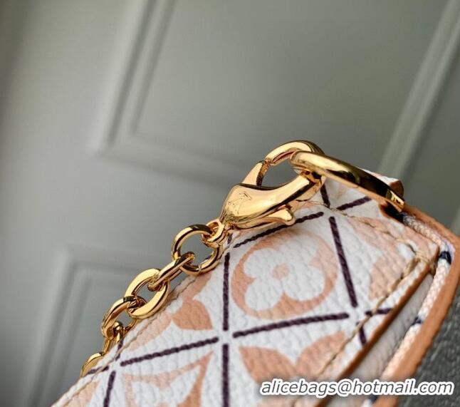 New Design Louis Vuitton Félicie Pochette Mini bag in Monogram Canvas White/Orange/Pink M82520 2024