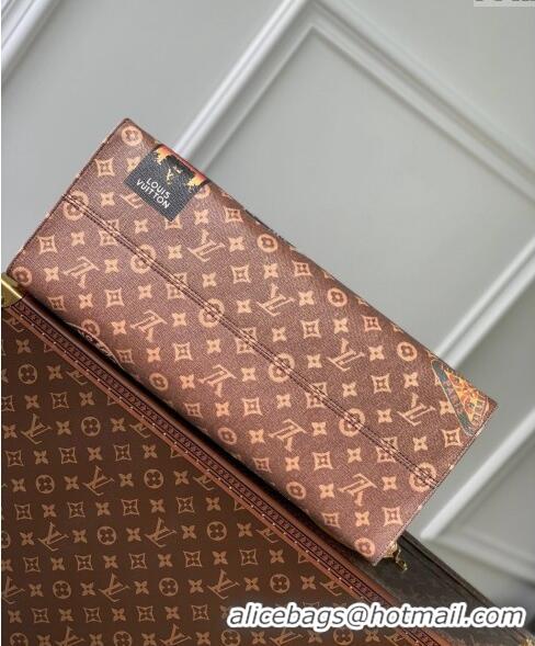 Promotional Louis Vuitton OnTheGo Voyage Tote bag in Monogram Canvas with Vintage Hotel Labels M47147 2024