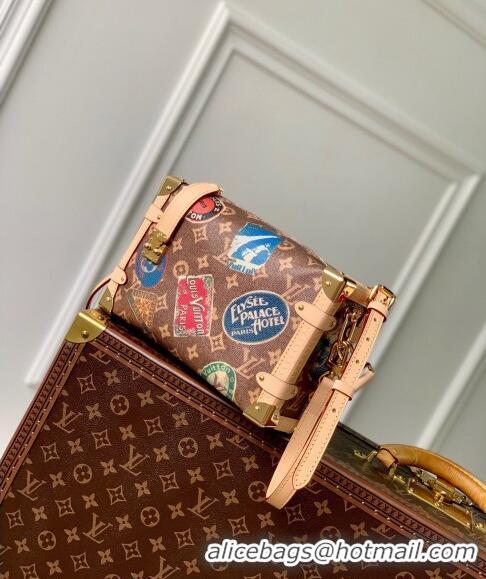 Top Grade Louis Vuitton Side Trunk MM bag in Monogram Canvas with Vintage Hotel Labels M47085 2024