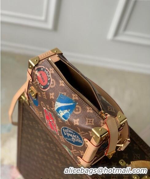 Top Grade Louis Vuitton Side Trunk MM bag in Monogram Canvas with Vintage Hotel Labels M47085 2024