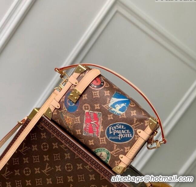 Top Grade Louis Vuitton Side Trunk MM bag in Monogram Canvas with Vintage Hotel Labels M47085 2024